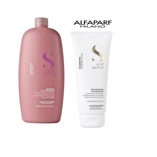 Alfaparf Semi Di Lino Moisture Shampoo and Diamond conditioner at mylook.ie