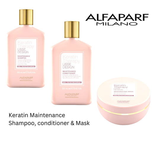alfaparf keratin shampoo conditioner and mask for chemically straightened or salon treated hair ay mylook.ie