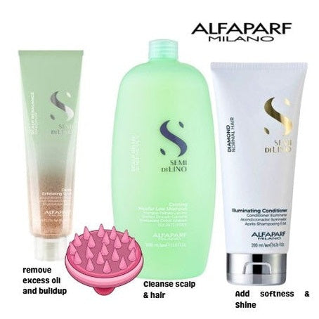 alfaparf scalp scrub calming shampoo and conditioner