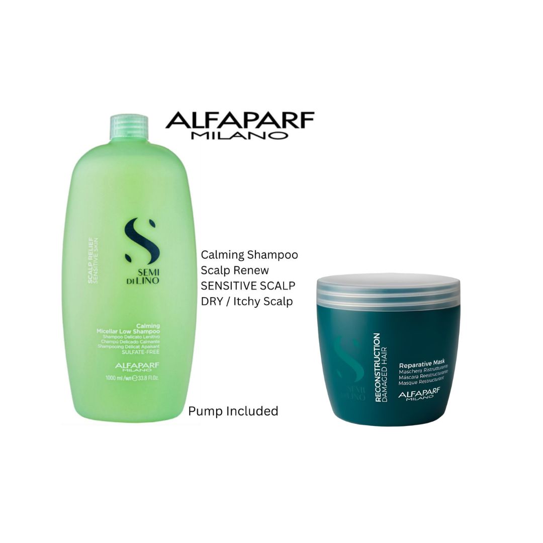alfaparf semi di lino sale for scalp relief shampoo and hair mask at mylook.ie