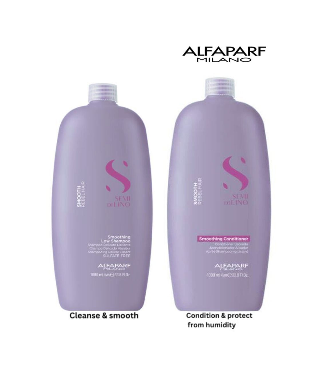 ALFAPARF Semi Di Lino Smoothing Shampoo and Conditioner 1000ml