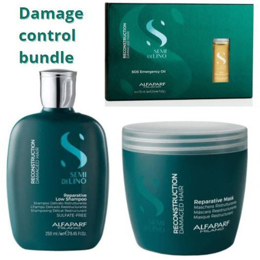 ALFAPARF Semi Di Lino Reconstruction Kit for damaged hair prone to Breakage