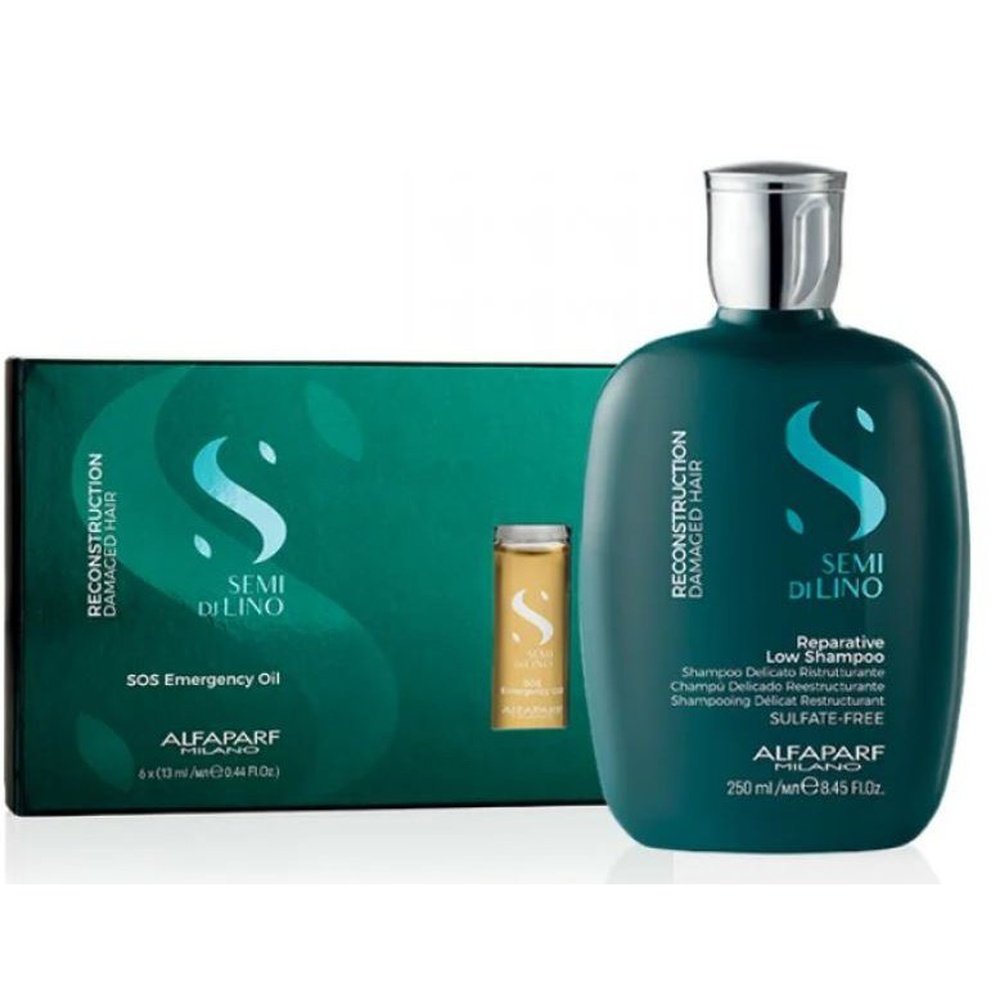 Alfaparf Semi Di Lino Reconstruction Reparative Shampoo & Oil Set