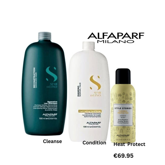 ALFAPARF Reconstruction Shampoo, Diamond Conditioner & Thermal Protector at mylook.ie