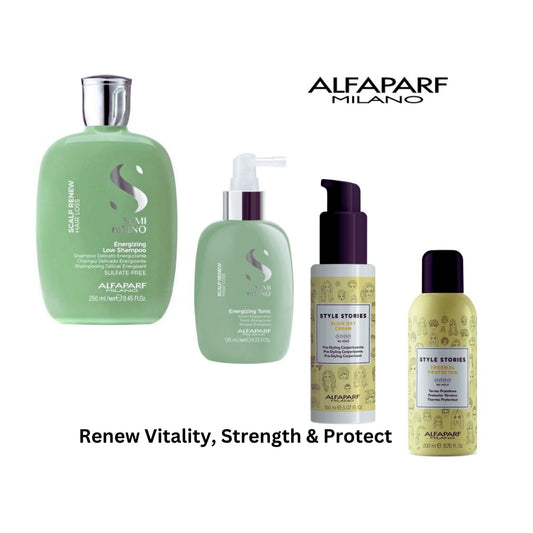 ALFAPARF Scalp renew Shampoo, Tonic, Blow-dry cream & Heat Protector