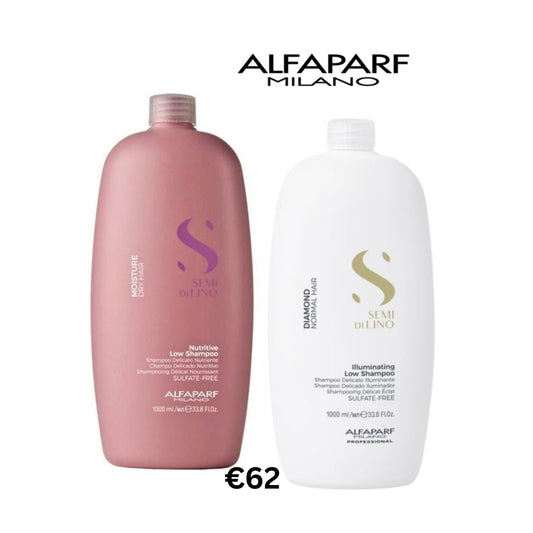 Alfaparf Semi di lino moisture shampoo and Diamond shampoo