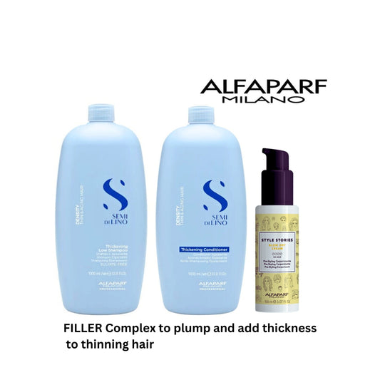ALFAPARF Thickening Shampoo & Conditioner 1L with filler complex to plump and thicken hair at mylook.ie