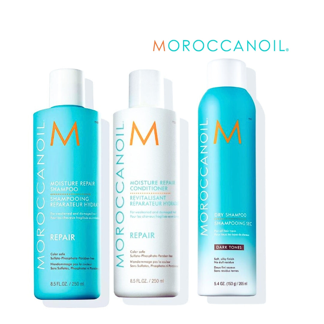 Moroccanoil Moisture Repair Shampoo, Conditioner & Dry Shampoo Dark Tones at mylook.ie