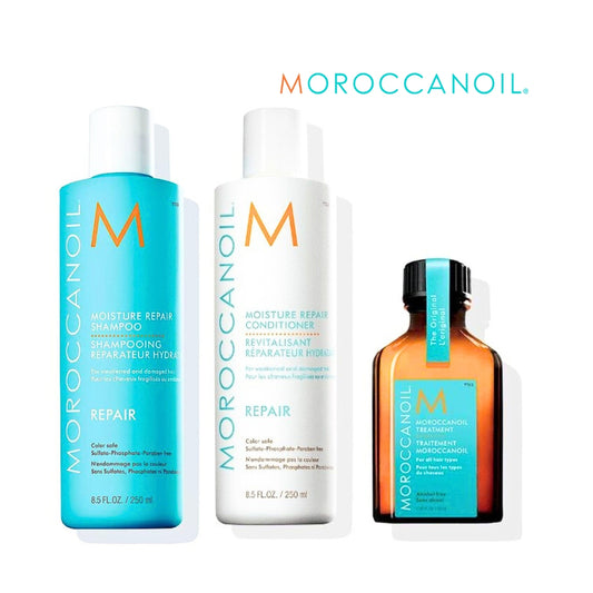 Moroccanoil Moisture Repair Shampoo, Conditioner & Oil treatment bundle at mylook.ie