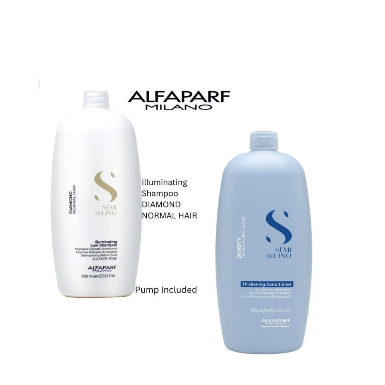 ALFAPARF Semi Di Lino Diamond Shampoo & Thickening  Conditioner 1000ml