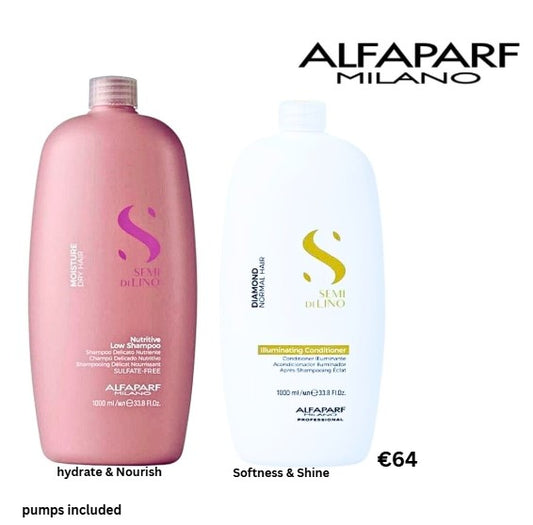ALFAPARF Semi Di Lino Moisture Shampoo and Diamond Conditioner 1000ml at mylook.ie