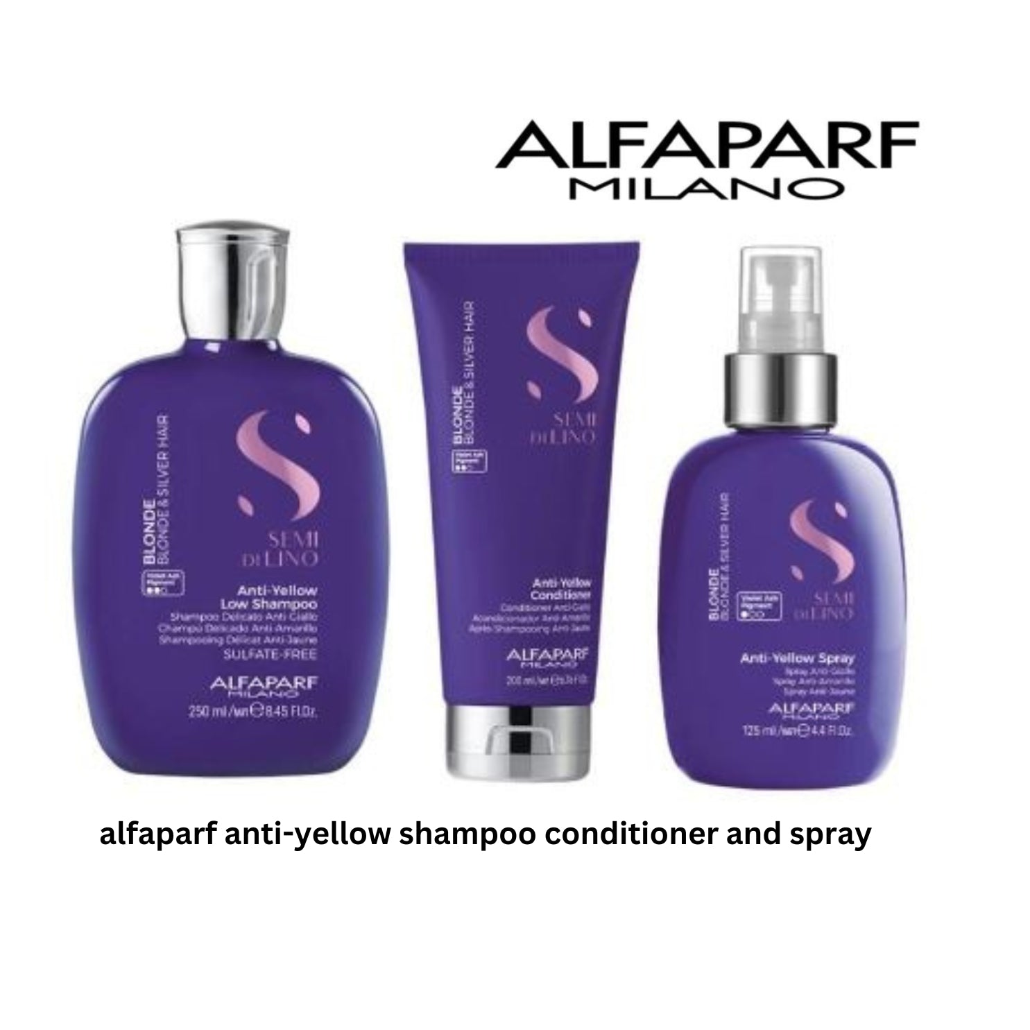 alfaparf anti-yellow shampoo conditioner and spray at mylook.ie