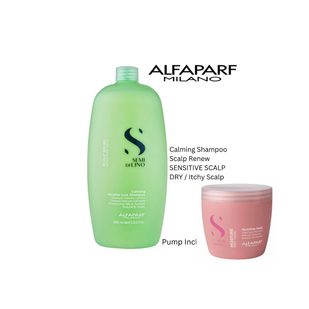 alfaparf calming shampoo and moisture mask