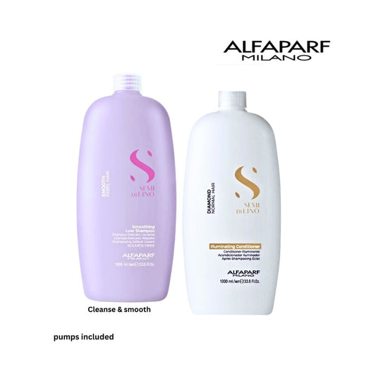 ALFAPARF Semi Di Lino Smoothing Shampoo and diamond Conditioner