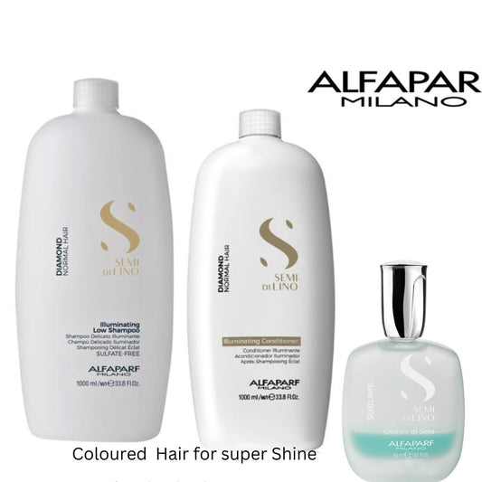 ALFAPARF Semi Di Lino DIAMOND Shampoo & Conditioner 1L & Cristalli Di Seta at mylook.ie