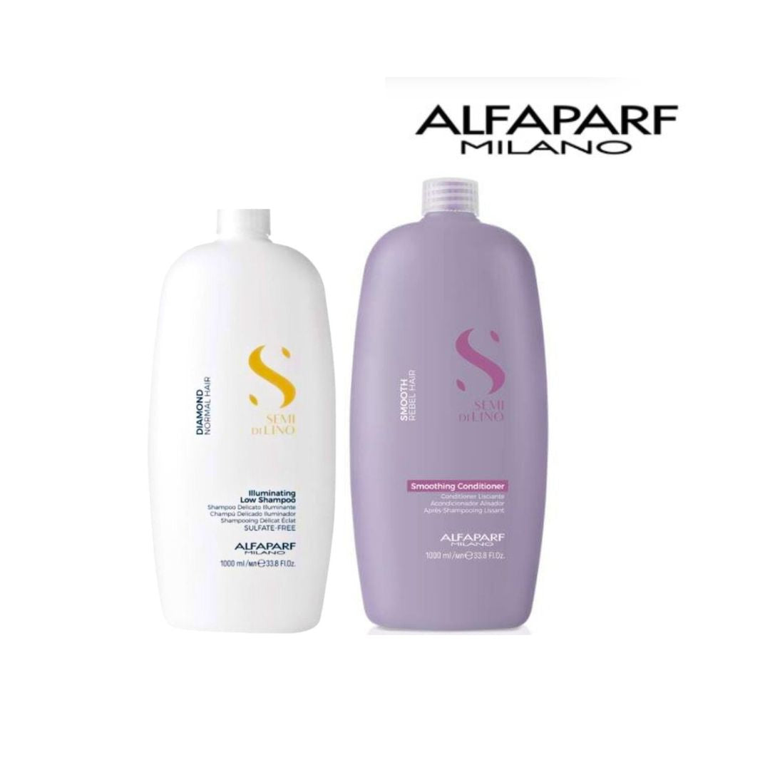 ALFAPARF Semi Di Lino Diamond Shampoo & Smoothing  Conditioner 1L
