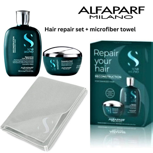 ALFAPARF 0MILANO Semi di Lino Reconstruction Set with shampoo mask and micro fiber towel at mylook.ie