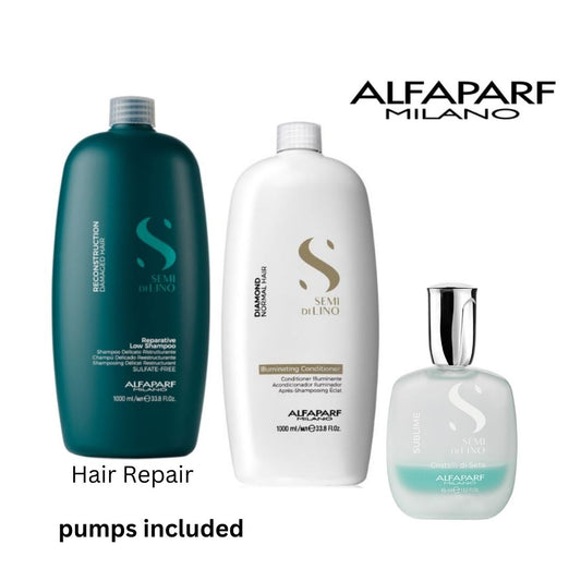 ALFAPARF Reconstruction Shampoo & Illuminating Conditioner & Cristalli di Seta