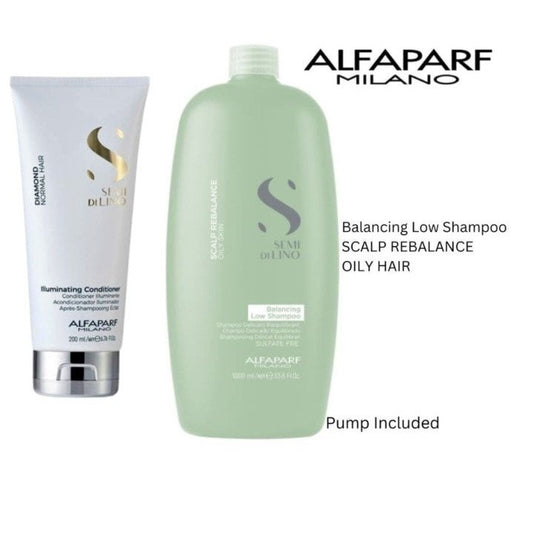 ALFAPARF Scalp Rebalance Shampoo OILY scalp 1000ml & Conditioner