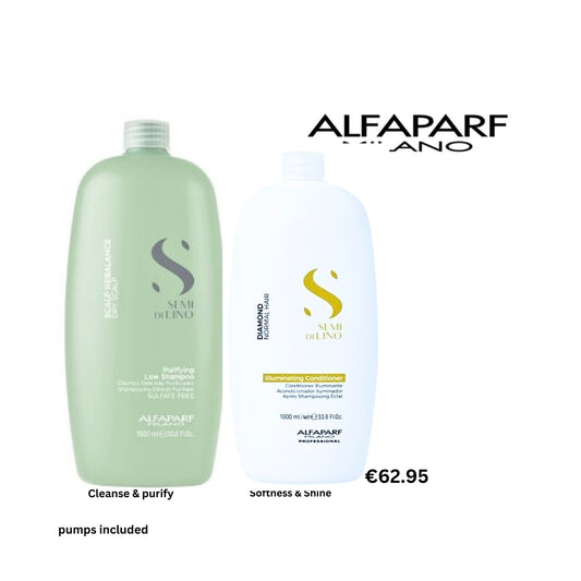 ALFAPARF Dandruff Purifying Shampoo & Diamond Conditioner Combo 1L + pumps included at mylook.ie