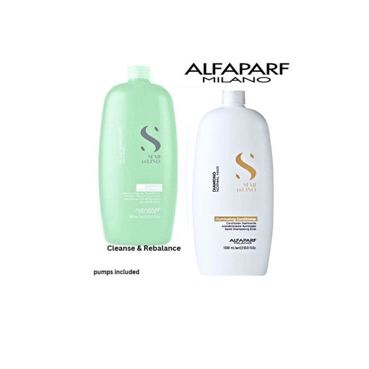 Alfaparf Rebalance Shampoo Oily scalp and diamond conditioner
