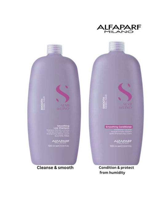 ALFAPARF Semi Di Lino Smoothing Shampoo and Conditioner 1000ml