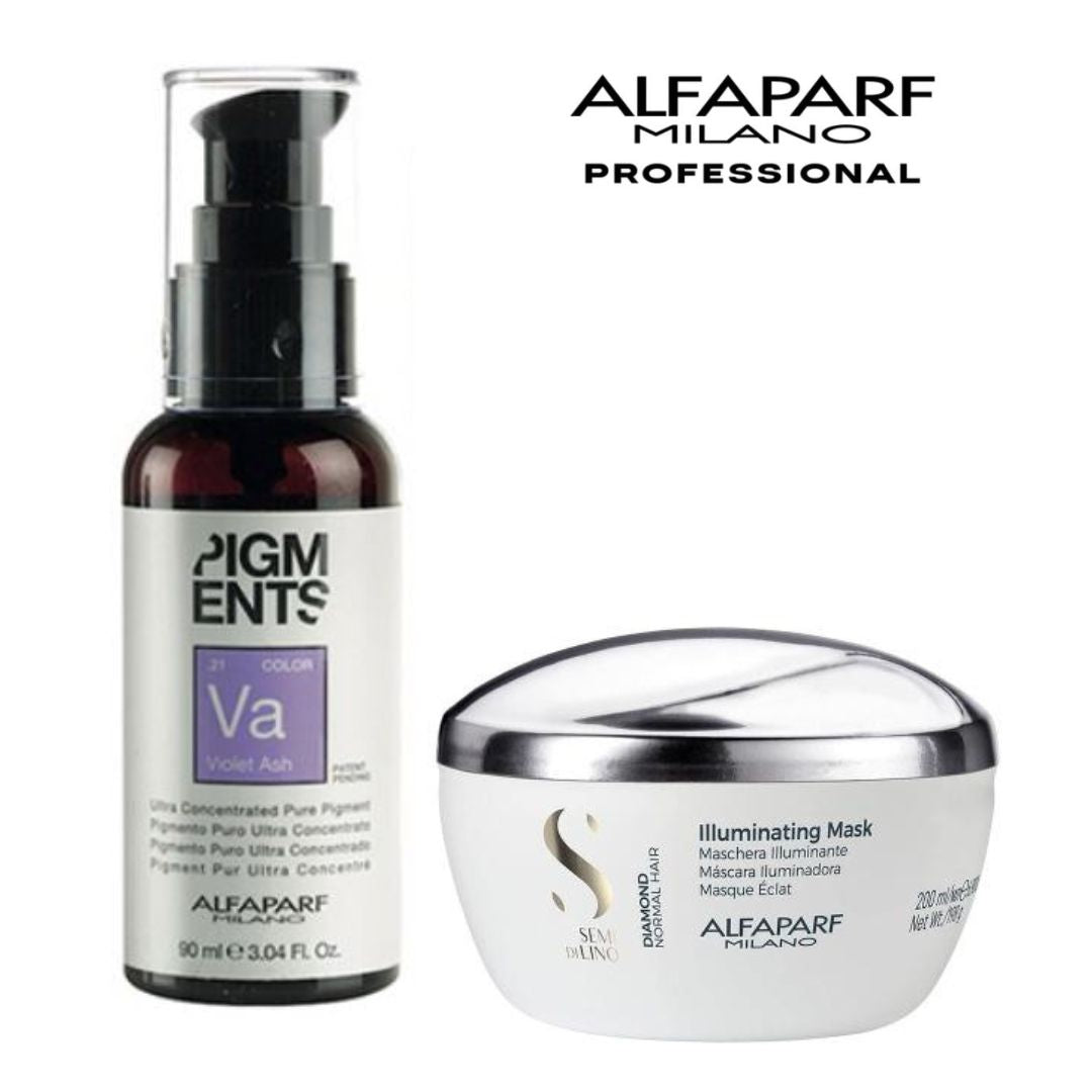 ALFAPARF Diamond Illuminating mask and Violet Ash pigment