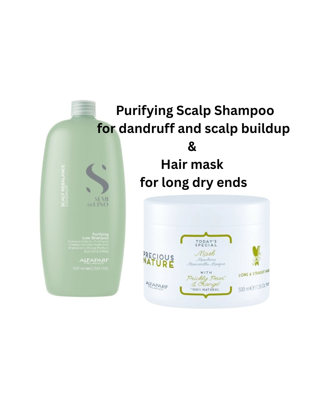 ALFAPARF Purifying Scalp Shampoo and precious nature hair mask