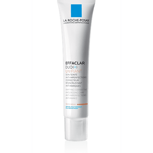 La Roche-Posay Effaclar Duo+ Unifiant Tinted Moisturiser Medium is a spot treatment that corrects and hydrates skin for clearer skin in 4 weeks. Now with a light tint for treatment with coverage. Galway Ireland Free Shipping MYLOOK.IE