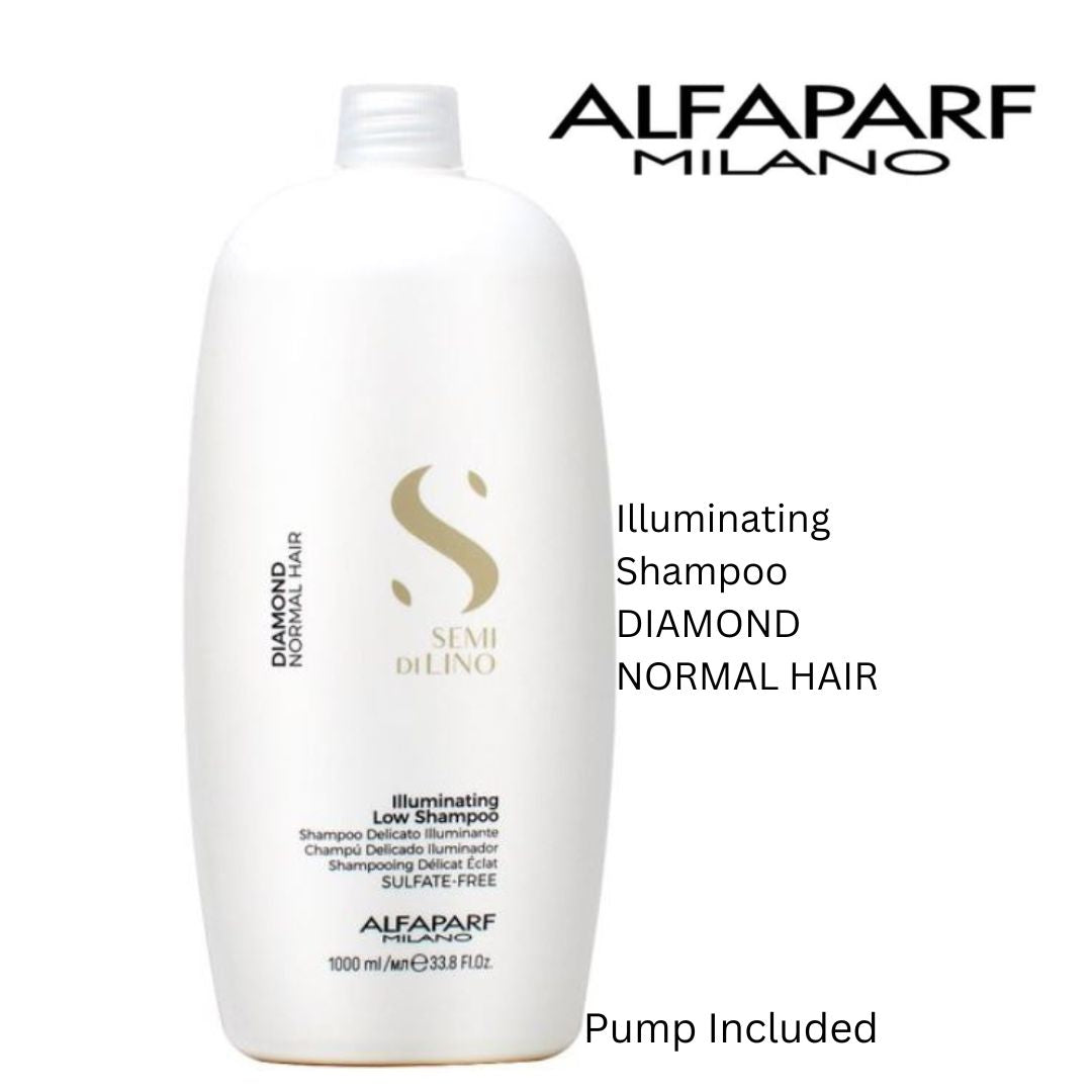 Alfaparf Milano Semi Di Lino Diamond Illuminating Low Shampoo 1000ml at MYLOOK.IE  pump included 8022297064949