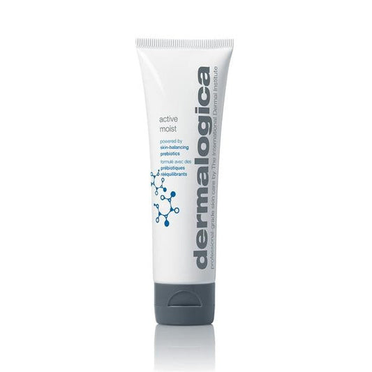 Dermalogica Active Moist is an oil-free prebiotic moisturiser that is will leave combination skin left hydrated and improved surface texture skincare Galway Ireland Free Shipping MYLOOK.IE 