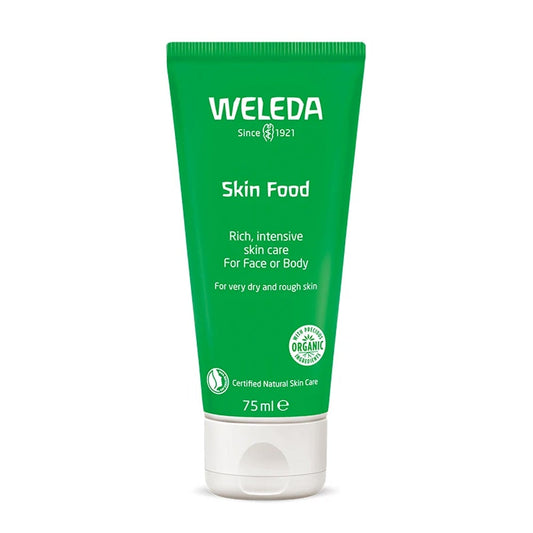 Weleda Skin Food is a skin rescue for dry skin. The Moisturising lotion has a lightweight texture that easily absorbs into the skin. The skin's protective barrier is rejuvenated thanks to weleda's use of 100% natural plant ingredients and are organic and of biodynamic quality. Their formulas have no synthetic fragrances, silicone oils, preservatives or ingredients from petrochemicals. They are a cruelty-free brand.  Galway Ireland Free Shipping MYLOOK.IE 