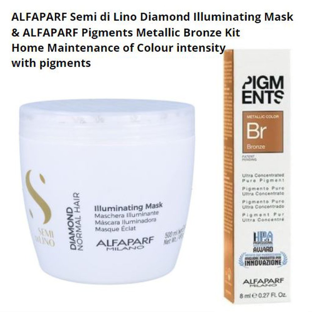 ALFAPARF MILANO Diamond Illuminating mask & Pigments Br Bronze Metallic Colour Ultra concentrated