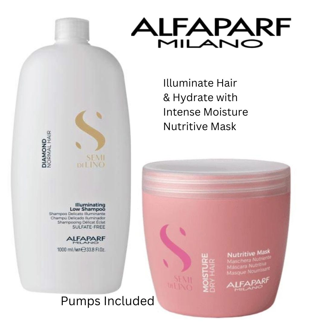 ALFAPARF Semi Di Lino Shampoo 1L & Moisture Mask 500ml 