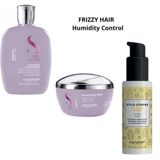 ALFAPARF Smoothing Shampoo, mask & blowdry cream | FrizzyHair Control