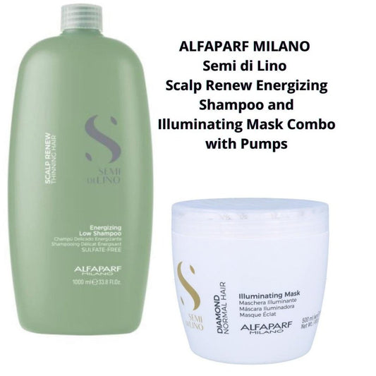 ALFAPARF Scalp Renew Shampoo 1L (Thinning hair) & Diamond illuminating Mask at mylook.ie