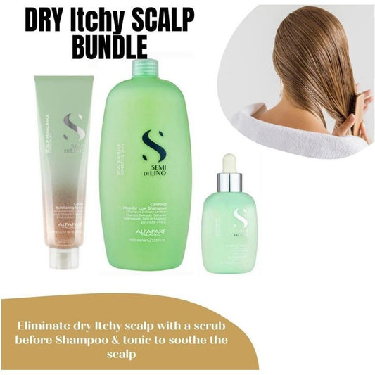 DRY SCALP | ALFAPARF Calming Dry Itchy Scalp Bundle: Scrub, Shampoo & Calming Tonic at MYLOOK.IE en: 8022297096636  
