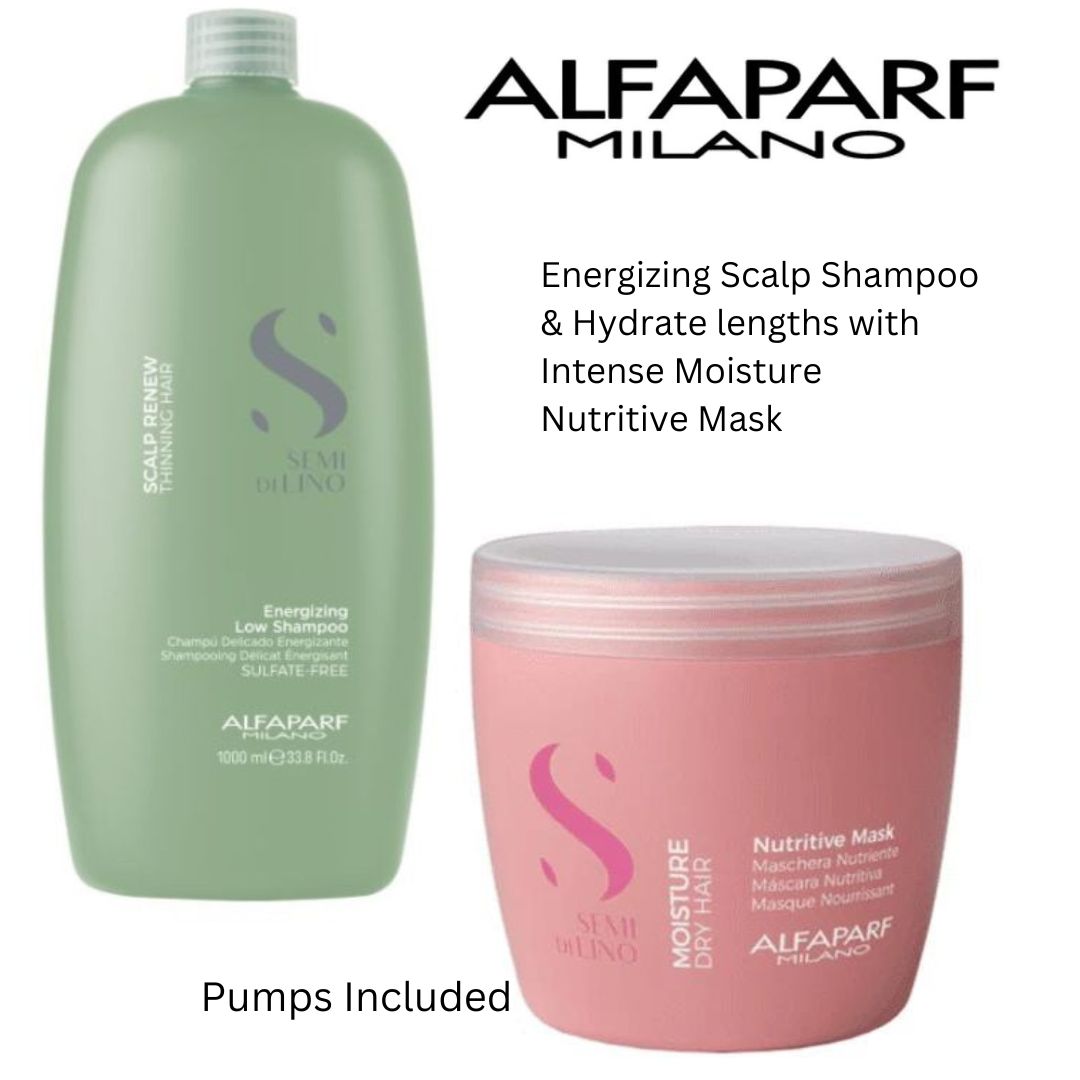 ALFAPARF SCALP RENEW Energizing Shampoo & Moisture Mask (pumps included)