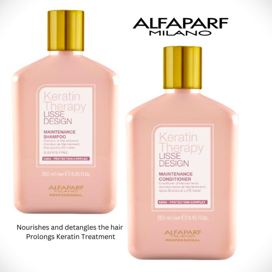 ALFAPARF MILANO Keratin Therapy Lisse Design Shampoo & Conditioner Bundle at MYLOOK.IE