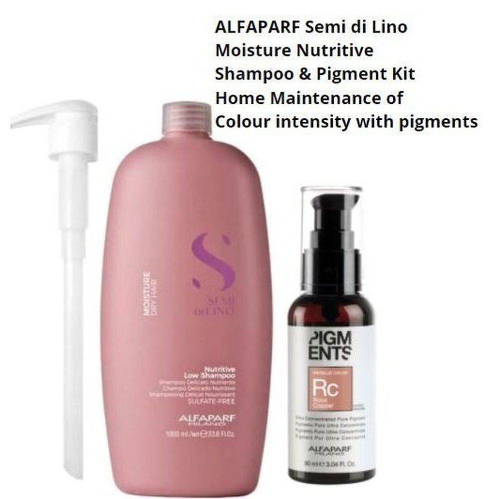 ALFAPARF Semi Di Lino Moisture Shampoo & Rose Copper Pigment Color Shine at mylook.ie