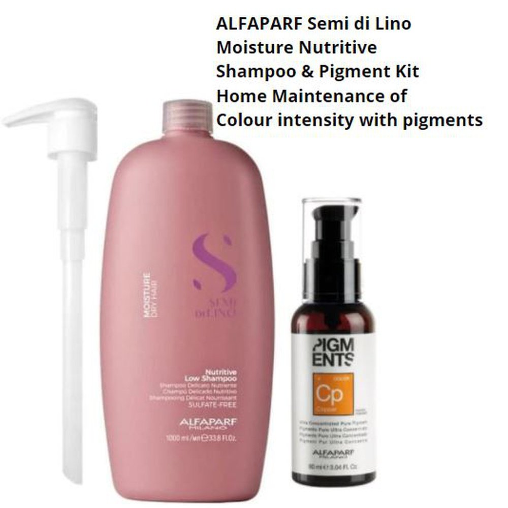 ALFAPARF MILANO Semi Di Lino Moisture Shampoo & Pigments Cp .4 Copper Color Shine Revival Kit at MYLOOK.IE